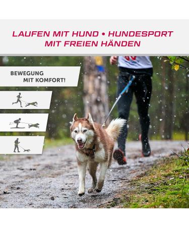 LASALINE Canicross Belly Belt - Comfortable Dog Leash Trekking Belt in Black & Neon Pink | Ideal for Outdoor Adventures - Buy Online on SooperMarket.com