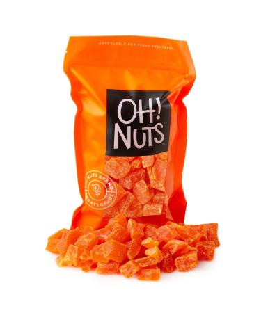 Oh! Nuts Dried Papaya Chunks | 2lb Bulk Bag of Diced Dry Pawpaw Tree Papaya Bites for Snacking & Baking | Light Sugar Coating, Low Sodium, Dairy Free, Low Cholesterol Low Fat & High Fiber Fruits 2lb Papaya Chunks