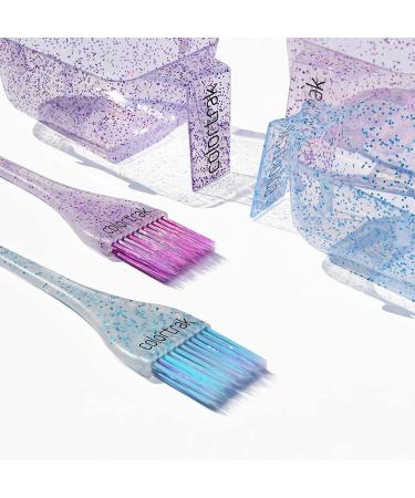 Colortrak Mini Glitter Trio Brush & Bowl Set - Colorful Feather Bristle Brushes & Stackable Color Bowls - Set of 3 - Buy Online on SooperMarket.com