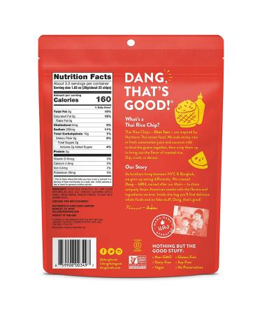 Dang Thai Rice Chips - Sriracha Spice | Gluten Free, Soy Free & Preservative Free Rice Crisps - Healthy Snacks Made with Whole Foods | 3.5 oz (Pack of 6) - Buy Online on SooperMarket.com