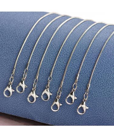 Forise 1.2mm Silver Plated Snake Necklace Chains - 24 Pcs, 18 Inch for Jewelry Making - Buy Online on SooperMarket.com