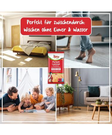 Poliboy Wet Wipes for Parquet & Laminate Floors - Quick Effective Cleaning - 15 Individually Packaged Towels - Made in Germany - Buy Online on SooperMarket.com