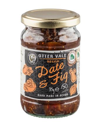 Otter Vale Date and Fig Relish mix of dates and figs fruity and rich hand-made in Devon gluten-free 315 g glass jar Date & Fig Relish