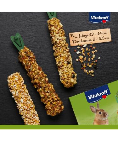 Vita Power Kr cker Mix for Dwarf Rabbits | Healthy Nibbles with Popcorn Honey Vegetables & Beetroot - No Sugar or Cereals (1x 3 Pieces) - Buy Online on SooperMarket.com