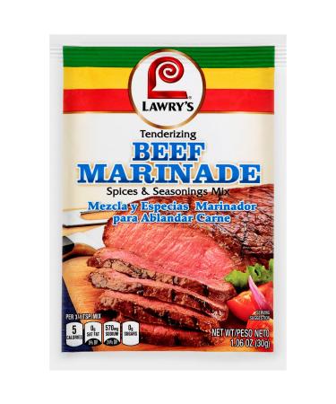 Lawry's Beef Marinade Mix (Meat Tenderizer Seasoning, No MSG), 1.06 oz, pack of 12
