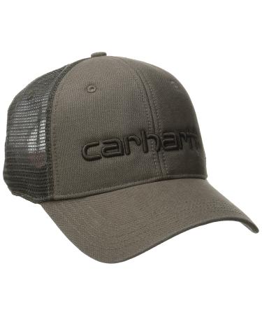 Carhartt Men's Canvas Mesh-Back Logo Graphic Cap One Size Light Brown