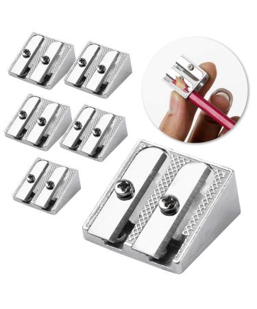 Mr. Pen Handheld Metal Pencil Sharpener with 2 Holes Pack of 6