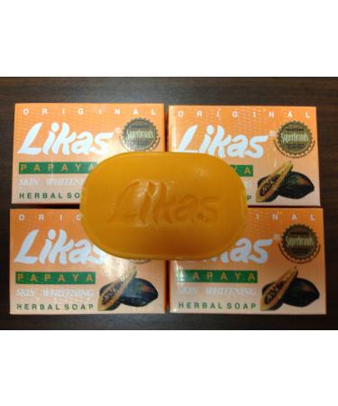 Likas Papaya Soap 4 Bars Great For Acne Blemishes Whitening Herbal