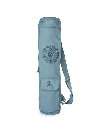 Gaiam Yoga Mat Bag  Full Zip Cargo Yoga Mat Carrier Bag  Adjustable Strap, Front & Back Pockets (25L x 6 Diameter) Niagara