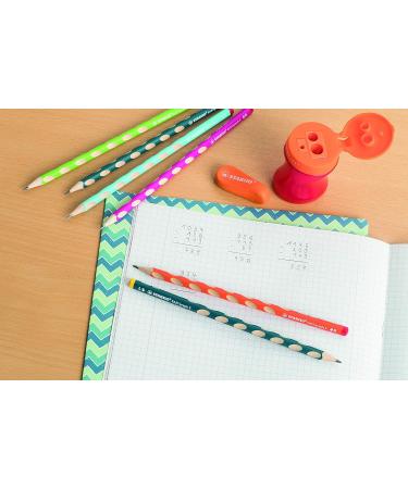 STABILO EASYgraph S Slim Triangular Pencil for Left-Handers - Pack of 6 - Pink HB Graphite Grey | International Shipping - Buy Online on SooperMarket.com