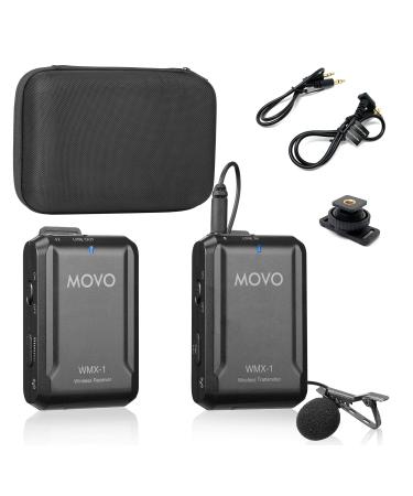 Movo WMX-1 2.4GHz Wireless Lavalier Microphone System Compatible with DSLR Cameras, Camcorders, iPhone, Android Smartphones, and Tablets (200' ft Audio Range)