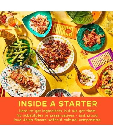 Omsom East Asian Sauce Sampler: Japanese Yuzu Miso, Korean Spicy Bulgogi, Chinese Spicy Mala (6 Packets) - Buy Online on SooperMarket.com