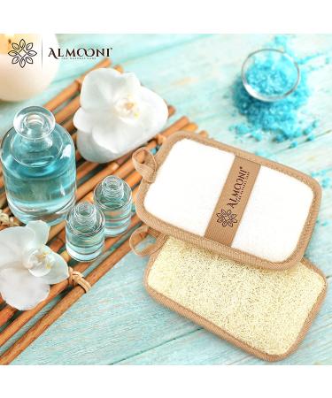 Almooni Premium Egyptian Exfoliating Loofah Pad Body Scrubber - Natural Egyptian Shower Sponge - 2 Pack - Buy Online on SooperMarket.com