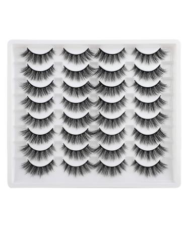JIMIRE 16 Pairs False Eyelashes Fluffy Natural Fake Lashes 3D Volume Lashes Pack for Cat-Eye Look 16 Pairs - Cat Eye