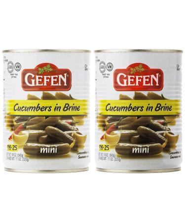 Gefen Mini Pickled Cucumber in Brine, 19oz (2 Pack)