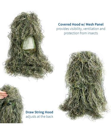 VIVO Ghillie Suit - Adult/Youth Sizes, Dry Grass/Leaf/Woodland Camo, XL/XXL - Woodland Design - Buy Online on SooperMarket.com