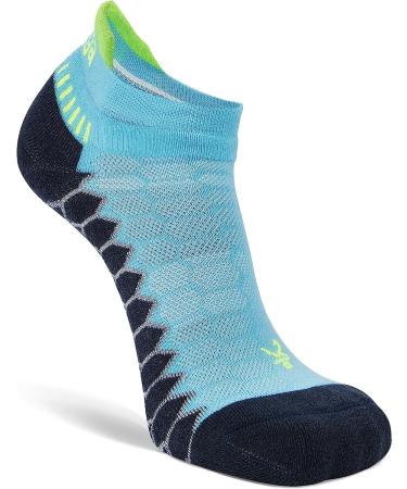 Silver Compression No Show Running Socks - Aqua Large (1 Pair) | Men and Women's Athletic Performance - Buy Online on SooperMarket.com