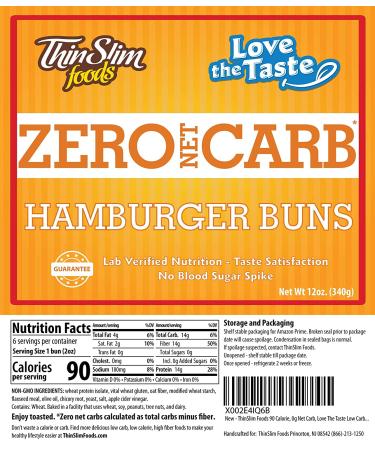 ThinSlim Foods 90 Calorie 2g Net Carb Low Carb Hamburger Buns - Love the Taste | Keto-Friendly Option - Buy Online on SooperMarket.com