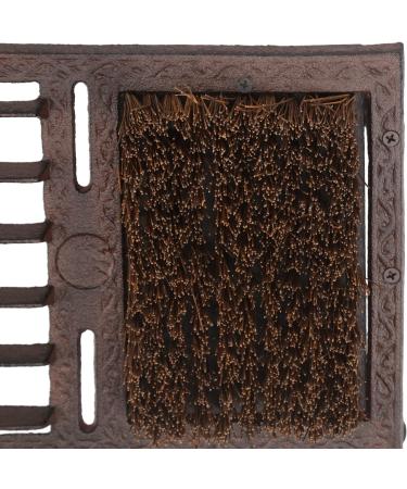 Relaxdays Cast Iron Boot Jack Scraper Large Brush | Antique Outdoor Shoe Cleaner | Brown | 12 x 33.5 x 22.5 cm - Buy Online on SooperMarket.com