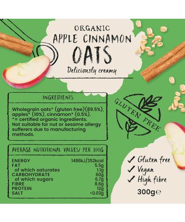 Amisa Organic Pure Oats Apple & Cinnamon Spice 300g - Pack of 1 - Buy Online on SooperMarket.com