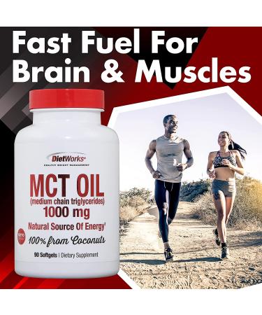 Buy DietWorks MCT Oil 1000 mg - 90 Softgels for Weight Loss & Energy - Buy Online on SooperMarket.com