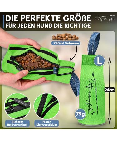 Ostfriesenpfoten Enno: Durable Feed Bag for Dogs | Washable & Versatile | Size L | Includes Agility Training eBook | Neongr n | International Shipping Available - Buy Online on SooperMarket.com