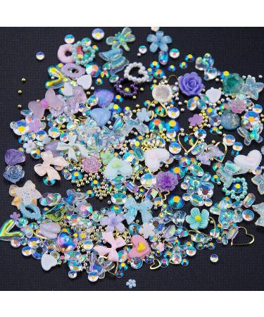 3D Assorted Color Nail Charms Set for Nail Art Manicure - Hearts, Flowers, Bowknots, Pearls, and Rhinestones - Buy Online on SooperMarket.com
