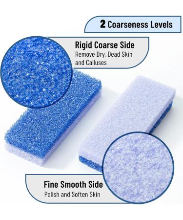 Slick Pumice Stone for Feet Callus Remover - 4 Pack, 2 Colors | Foot Scrub for Pedicure and Dead Skin Removal - Buy Online on SooperMarket.com