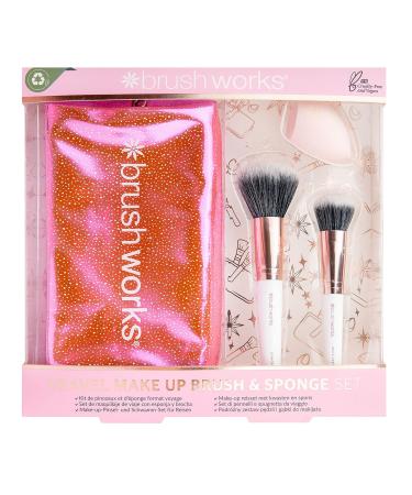 Brushworks Travel Makeup Brush & Sponge Set