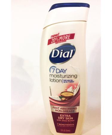 Dial 7 Day Moisturizing lotion Extra Dry Skin with Shea Butter and 7 Bionutrients 12 fl oz