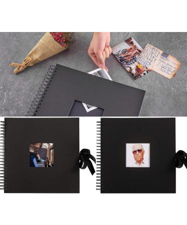12x12 Inch Wedding Scrapbook Photo Album with 216 Photo Corners - 60 Pages, Black - Buy Online on SooperMarket.com