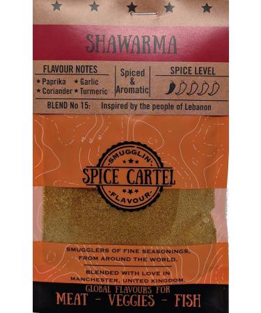Spice Cartel's Lebanese Shawarma. Artisanal Herb & Spice Blend Inspired by Lebanon. Bring Your Chicken to Life with This Delicious Marinade. 35g Resealable Pouch. Hand Made with Love in The UK. Lebanese Shawarma 35 g (Pack of 1)