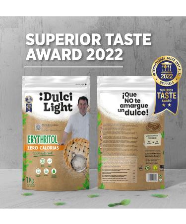 Sweetener Eritritritol Zero DulciLight 3kg +(100 sachets of Brown Sweetener as a Gift) | Granular | 100% Natural Sugar Substitute 0 Calories | Suitable for Keto Diets - Buy Online on SooperMarket.com