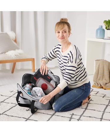 Skip Hop Diaper Bag Iconic Duo Weekender - Extra Large Capacity with Changing Pad & Stroller Attachment - Grey Melange - Buy Online on SooperMarket.com