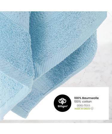8-Piece Light Blue Towel Set - Soft 50x100 cm Towels in Various Colors | International Shipping Available - Buy Online on SooperMarket.com