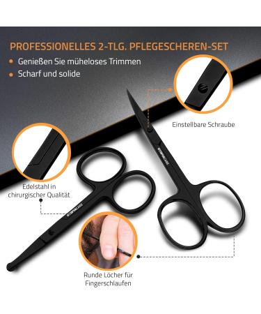 Utopia Care Professional Stainless Steel Beauty Scissors Set - Hairdressing Eyebrows Nasal Hair Ear Screens & Nail Scissors - Safe Black Skin Scissors for All Your Grooming Needs - Buy Online on SooperMarket.com
