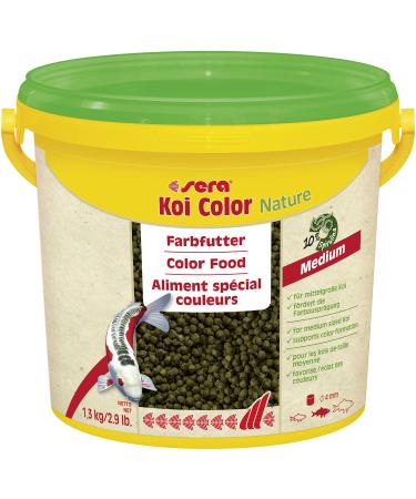 Sera (07022) Koi Color Nature Medium 3.8 Ltr. A natural color feed with 10% spirulina for colorful koi between 12 and 25 cm koi feed without color and preservatives 3.8 ml (1 Pack) medium 4mm single