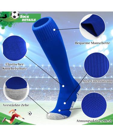 Buy Elutong Children's Football Socks - Unisex Training Socks Comfortable & Breathable Non-Slip Size 33-45 Black/White/Blue - Buy Online on SooperMarket.com