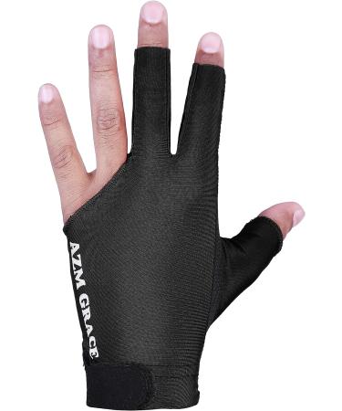 AZM 3 Fingers Pool Glove - Left Hand Snooker Cue Sport Glove for Billiards - Medium Black - Buy Online on SooperMarket.com