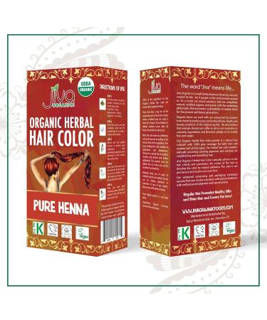 Jiva Organic Henna Powder for Hair - 100% Pure Certified Organic Hair Colorant - No Chemicals Vegan Cruelty-Free Shipping Worldwide - Buy Online on SooperMarket.com