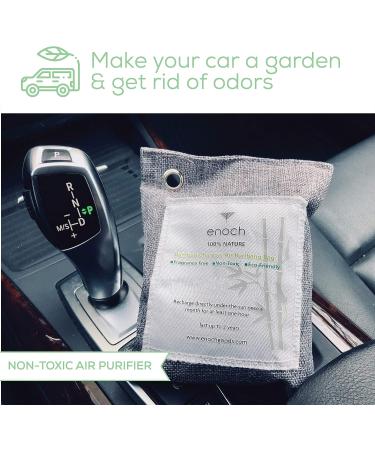 Enoch Bamboo Charcoal Air Purifying Bags (4 Packs) - Natural Odor Eliminator & Moisture Absorber for Homes, Cars, Shoes, Fridges, Closets - 4x200g - Buy Online on SooperMarket.com