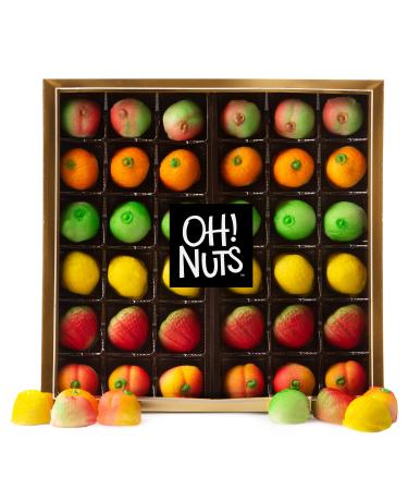 Oh! Nuts Premium Marzipan Candy Fruits - 36pcs | Holiday Marzipan for Birthday, Anniversary, Corporate Gift Tray in Elegant Box | Gourmet Gift Snack Idea for Women & Men 36 Pieces