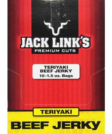 Jack Link's Beef Jerky Teriyaki 1.5oz Bags - Pack of 10 | High-Quality Snack for On-the-Go - Buy Online on SooperMarket.com