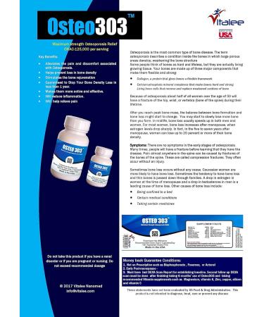 Vitalee Nanomed Osteo 303 Osteoporosis Arthritis Pain Supplement - 60ct Capsules - Buy Online on SooperMarket.com