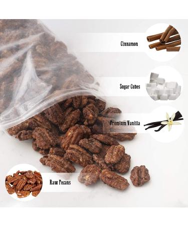 Gourmet Cinnamon Roasted Pecans 24 oz (1.50 lb) Bag: Addictive Snack/Treat to Satisfy Your Sweet Tooth | Artisan Hand-Roasted Nuts Fresh to Order by PopN Nuts (24 Ounce) 1.5 Pound (Pack of 1) - Buy Online on SooperMarket.com