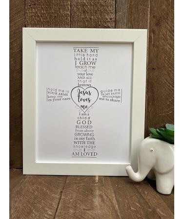 Jesus Loves Me Baptism Frame for Baby - White Grandparent Gift - Buy Online on SooperMarket.com