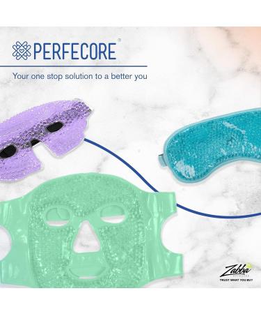 Perfecore Facial Mask for Puffy Eyes and Migraine Relief - Hot Cold Gel Beads Compress Pack - Spa Therapy Wrap for Sinus and Headaches - Blue - Buy Online on SooperMarket.com