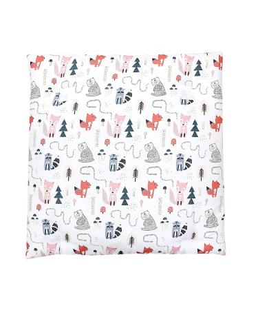 TupTam Baby Changing Mat - Forest Animals Pink | Includes 2 Terry Cloth Covers | 70x70 cm - Best for International Shipping - Buy Online on SooperMarket.com