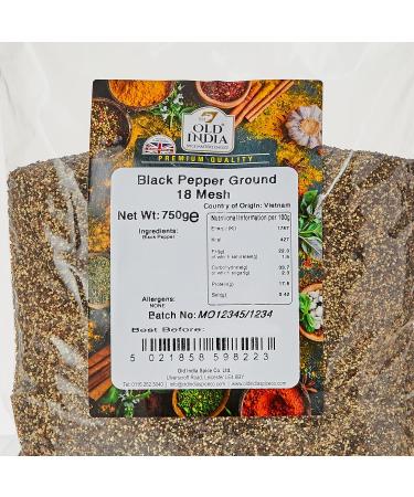 Old India Black Pepper Ground 18 Mesh 750g - Premium Quality Spice - Buy Online on SooperMarket.com