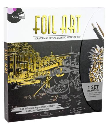 SpiceBox Adult Art Craft & Hobby Kits Sketch Plus Foil Art